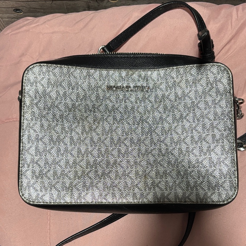 Michael Kors Monogram Black and Gray Shoulder Bag